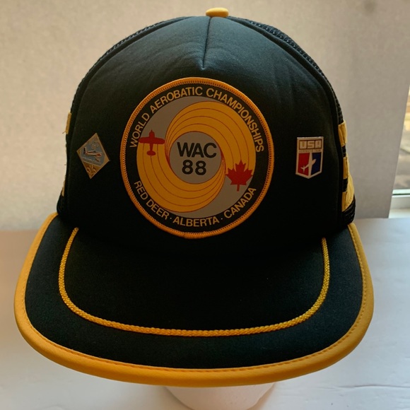 World Aerobatic Championships rare vintage 1988 3 three stripe baseball hat cap - Picture 2 of 7
